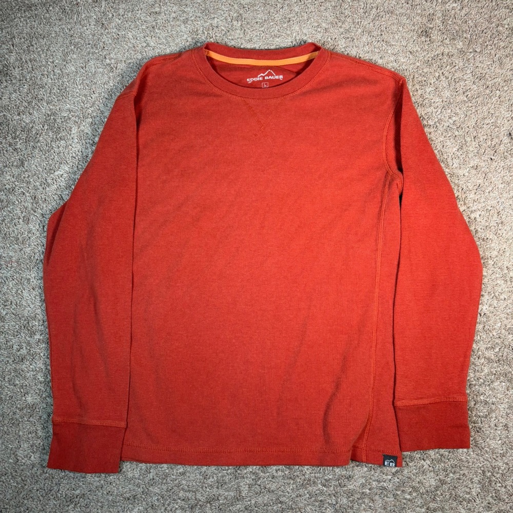 Eddie Bauer Thermal Long Sleeve‎ Shirt Layering Top Waffle Knit Mens L